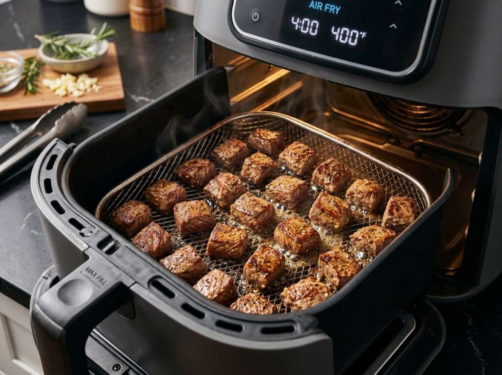 Air Fryer Garlic Butter Steak Bites 