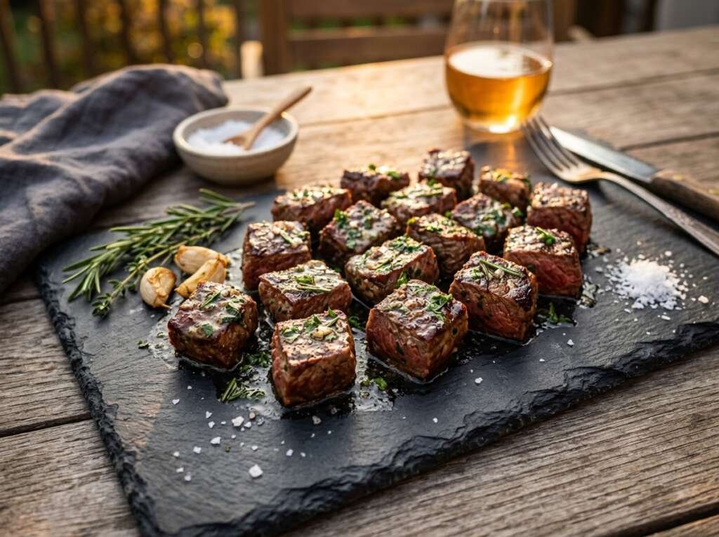 Air Fryer Garlic Butter Steak Bites 