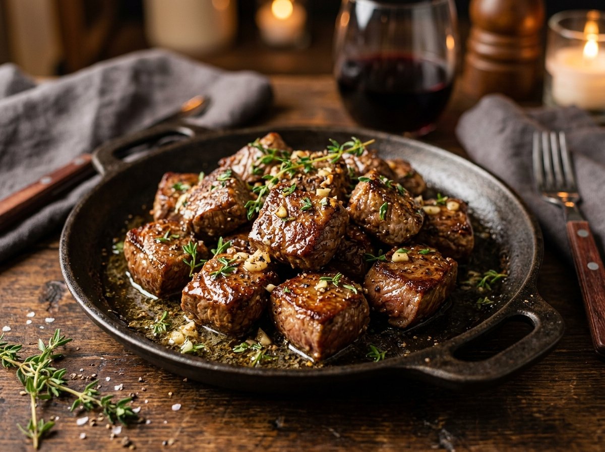 Air Fryer Garlic Butter Steak Bites